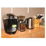 Keurig Coffee Maker, Cuisinart Grinder,