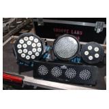 Lot (5) 5P HEX Lights, (7) Elation Opti-Quads,