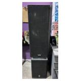 (1) QSC KW153 Loudspeaker, (1) Yamaha Bass