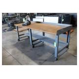 Metal Workbench on Casters, Approx. 8