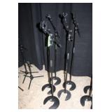 (5) Microphone Stands w/Heavy Base