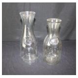 Lot of Glass Carafes 11" & 9-1/2"