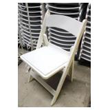 Gladiator White Resin Folding Chairs w/Padded Seat