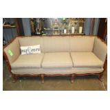 Traditional Style Sofa w/Wood Accents