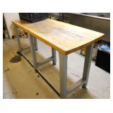 Wood Top Work Table, Approx. 72"L x 24"W x 35"H,