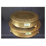 (2) Round Cake Stands, Gold Plated; 22" & 18"