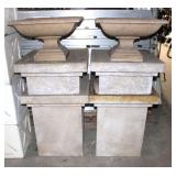 (4) Pedestals & (2) Planters, Resin,