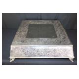 (3) Square Cake Stands, Silver Plated; 18", 18" &