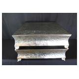 (2) Square Cake Stands, Silver Plated; 20"