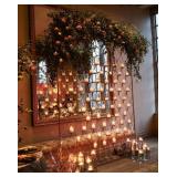 Candle Holder Grid Wall, Gold Metal, Approx. 6