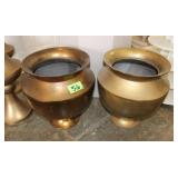 (2) Metal Planters, Approx. 17"H x 13" Dia.