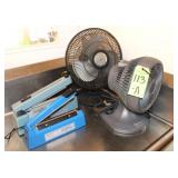 (2) Plastic Sealers, (2) Tabletop Fans