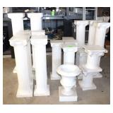 Lot of Assort. Columns, Planter, White Resin