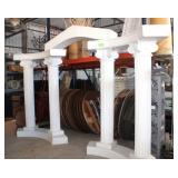 Arch with Colonnades, White Resin, Approx. 100"T x