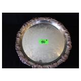 (3) Trays; (2) 17" Round Silver Harvest Trays,