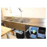 3-Compartment Stainless Steel Sink (2) Drainboards