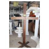 Wooden Cross, Approx. 56-1/2"W x 92"T w/Base
