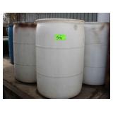 (9) 55 Gal Barrels, No Tops, White & Blue