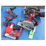 (5) Milwaukee Cordless Tools, (1) Battery