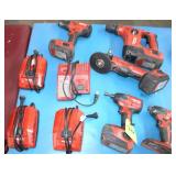 (5) Hilti Cordless Tools, (4) Batteries,