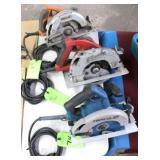 (3) 7-1/4" Corded Circular Saws; Milwaukee, Ridgid