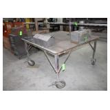 Shop Table on Casters Approx. 60" x 60" x 34"H,