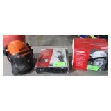 Lot Chainsaw Chaps, (2) Oregon Safety Helmets