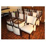 (16) Dining Chairs, Wood Base Vinyl Cushion Back &