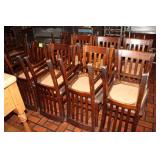 (16) Dining Chairs, Wood Base Vinyl Cushion Seats