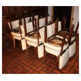 (16) Dining Chairs, Wood Base Vinyl Cushion Back &
