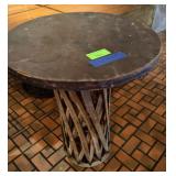 Round Table with Wood Pedestal