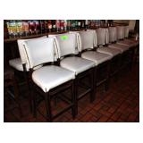 (14) Bar Chairs, Wood Base Vinyl Cushion Back &