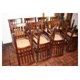 (16) Dining Chairs, Wood Base Vinyl Cushion Seats