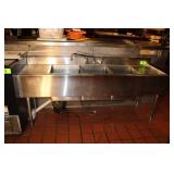 Stainless Steel Underbar 3-Compartment Sink