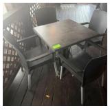 Resin Patio Table with (4) Resin Chairs