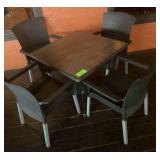 Resin Patio Table with (4) Resin Chairs