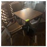 Resin Patio Table with (4) Resin Chairs