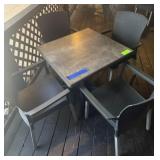 Resin Patio Table with (4) Resin Chairs