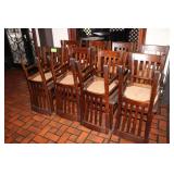 (16) Dining Chairs, Wood Base Vinyl Cushion Seats