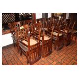 (16) Dining Chairs, Wood Base Vinyl Cushion Seats
