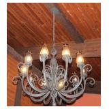Custom  Wrought Iron Chandelier, 10 Lights