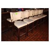 (12) Bar Chairs, Wood Base Vinyl Cushion Back &