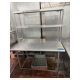 48" Stainless Steel Table w/Over Shelf
