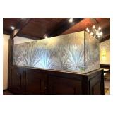 (3) Panels of Agave-Themed Decorative Glass Wall,