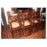 (16) Dining Chairs, Wood Base Vinyl Cushion Seats