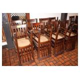 (16) Dining Chairs, Wood Base Vinyl Cushion Seats