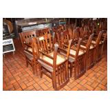 (16) Dining Chairs, Wood Base Vinyl Cushion Seats
