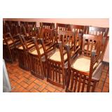 (16) Dining Chairs, Wood Base Vinyl Cushion Seats