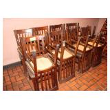 (16) Dining Chairs, Wood Base Vinyl Cushion Seats