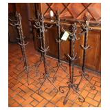 (7) Wrought Iron Standing Umbrella/Purse Racks,